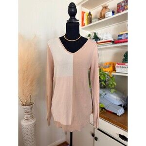 Love Ellie Soft Girl Latte Core Neutrals / Blush Criss Cross Back Sweater M